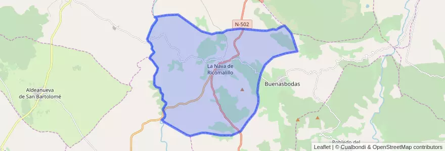 Mapa de ubicacion de La Nava de Ricomalillo.
