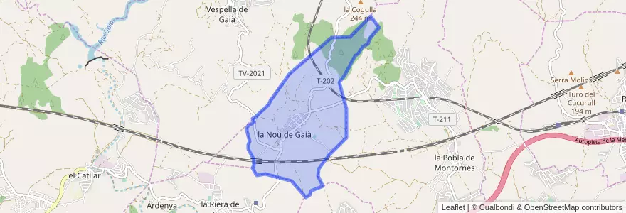 Mapa de ubicacion de la Nou de Gaià.