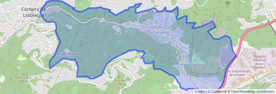 Mapa de ubicacion de la Palma de Cervelló.