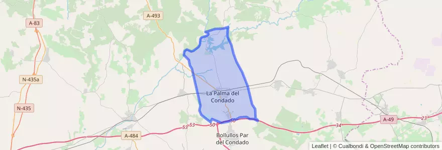 Mapa de ubicacion de La Palma del Condado.