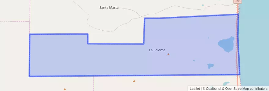 Mapa de ubicacion de La Paloma.
