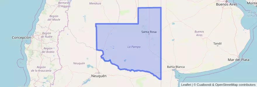 Mapa de ubicacion de Ла-Пампа.