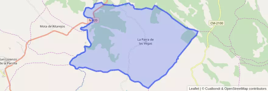 Mapa de ubicacion de La Parra de las Vegas.