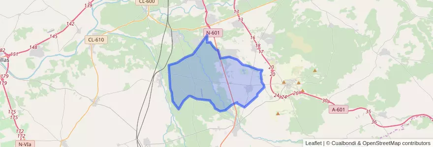 Mapa de ubicacion de La Pedraja de Portillo.