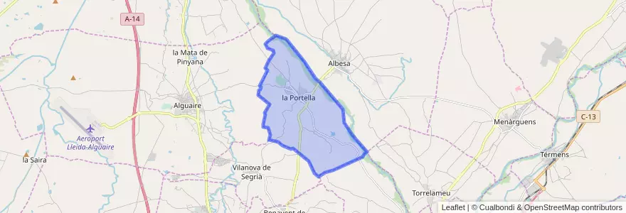 Mapa de ubicacion de la Portella.