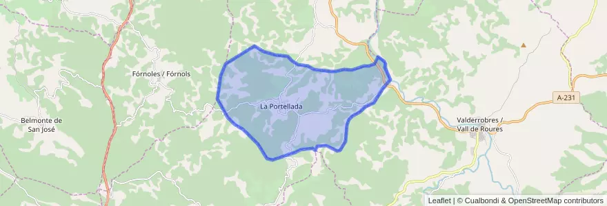 Mapa de ubicacion de La Portellada.