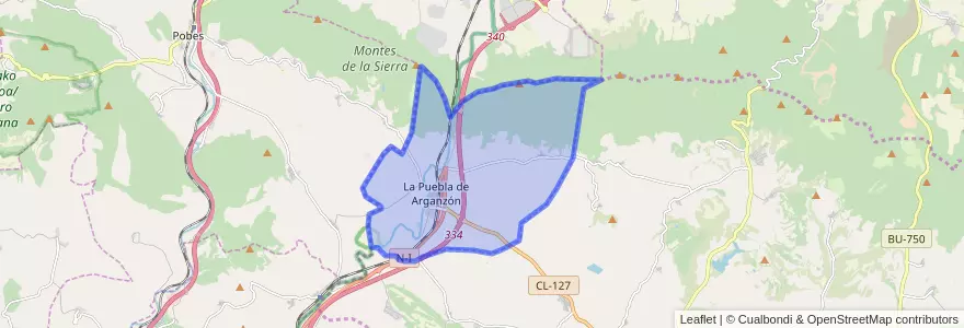 Mapa de ubicacion de La Puebla de Arganzón.