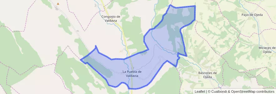 Mapa de ubicacion de La Puebla de Valdavia.