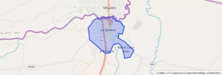 Mapa de ubicacion de La Quiaca.