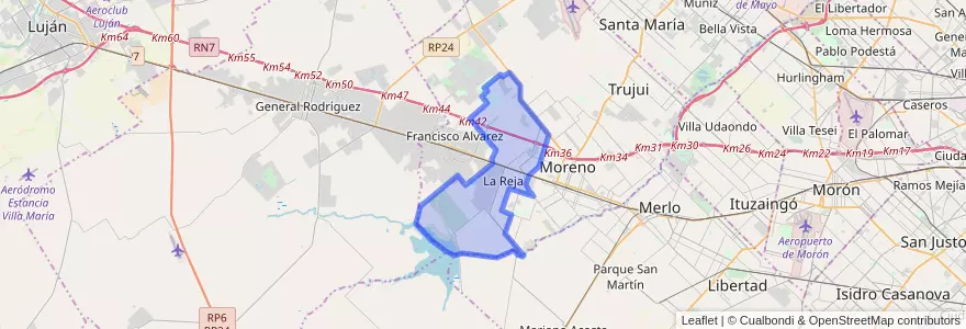 Mapa de ubicacion de La Reja.