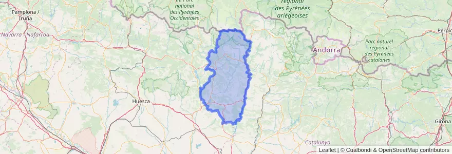 Mapa de ubicacion de La Ribagorza.