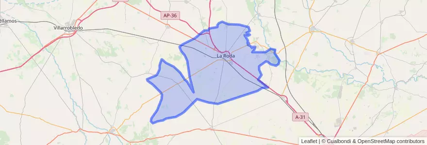 Mapa de ubicacion de La Roda.