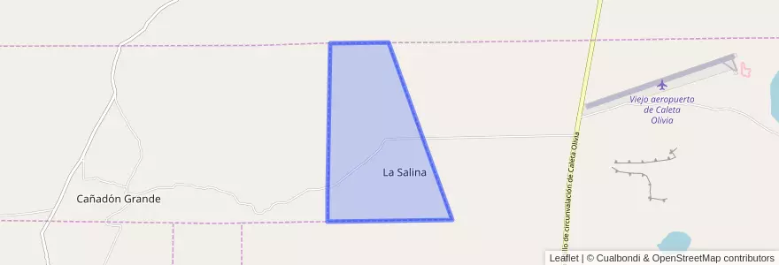 Mapa de ubicacion de La Salina.