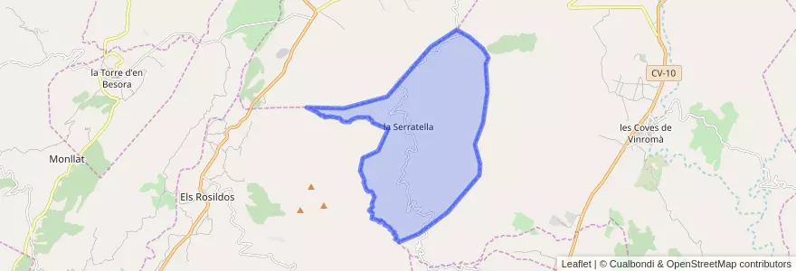 Mapa de ubicacion de la Serratella.