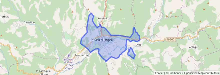 Mapa de ubicacion de la Seu d'Urgell.