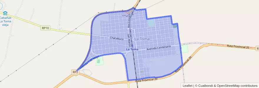 Mapa de ubicacion de La Toma.