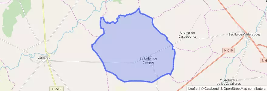 Mapa de ubicacion de La Unión de Campos.