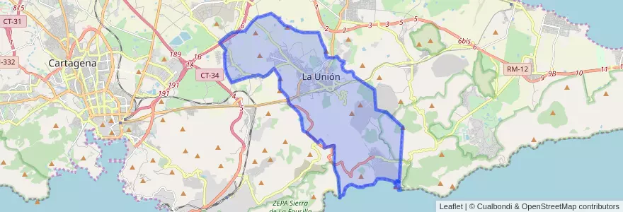 Mapa de ubicacion de La Unión.