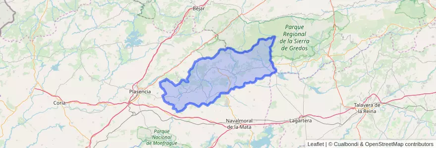 Mapa de ubicacion de La Vera.