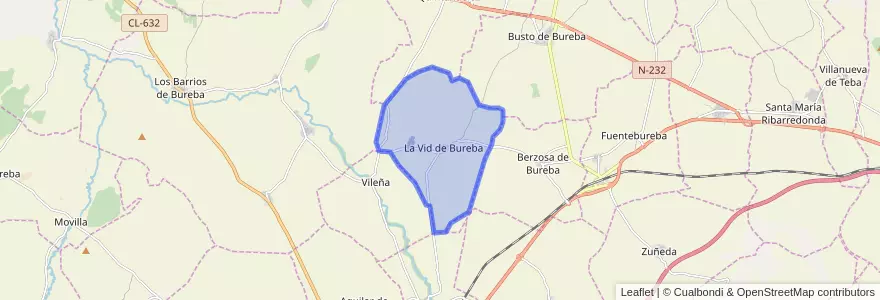 Mapa de ubicacion de La Vid de Bureba.