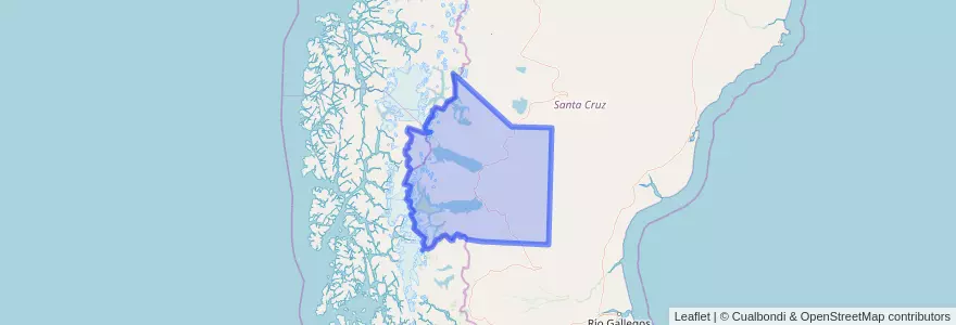 Mapa de ubicacion de Lago Argentino.