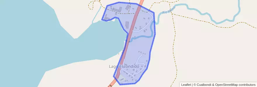 Mapa de ubicacion de Lago Escondido.