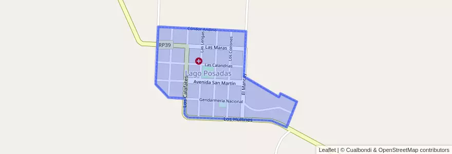 Mapa de ubicacion de Lago Posadas.