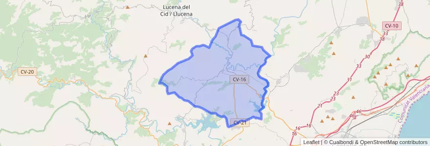 Mapa de ubicacion de l'Alcora.