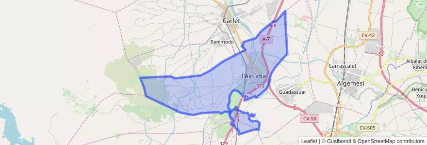 Mapa de ubicacion de l'Alcúdia.