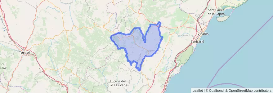 Mapa de ubicacion de l'Alt Maestrat.