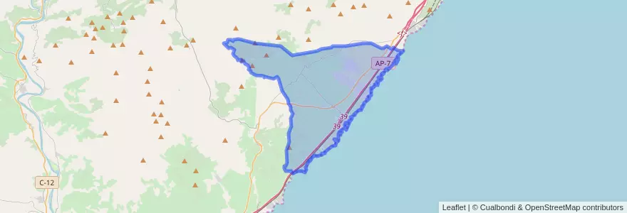 Mapa de ubicacion de l'Ametlla de Mar.