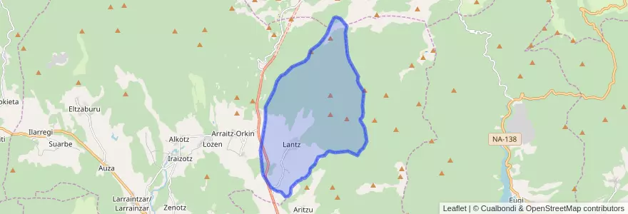 Mapa de ubicacion de Lantz.