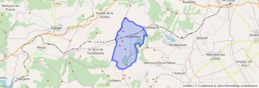 Mapa de ubicacion de l'Argentera.