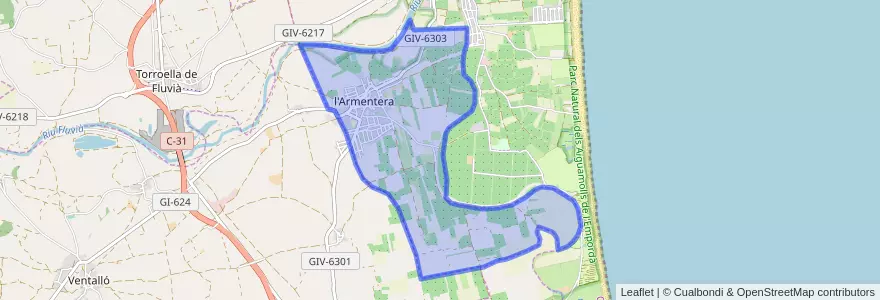 Mapa de ubicacion de l'Armentera.