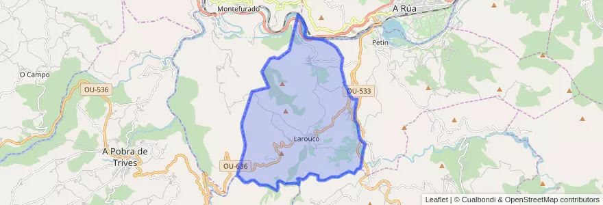 Mapa de ubicacion de Larouco.