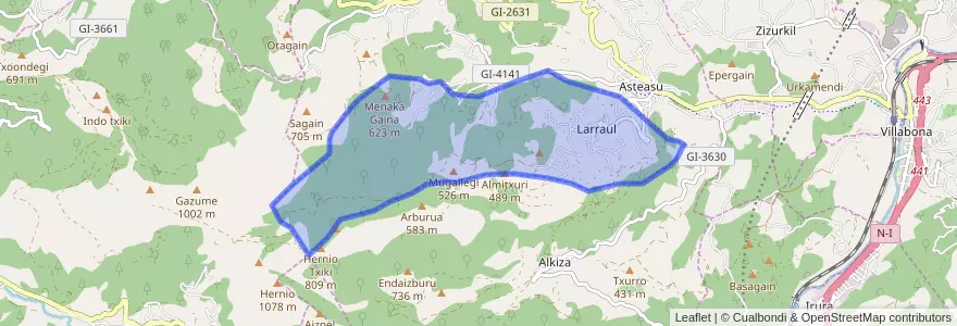 Mapa de ubicacion de Larraul.