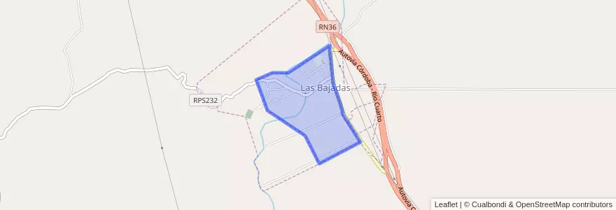 Mapa de ubicacion de Las Bajadas.
