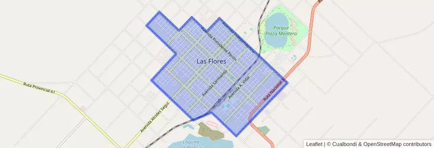 Mapa de ubicacion de Las Flores.