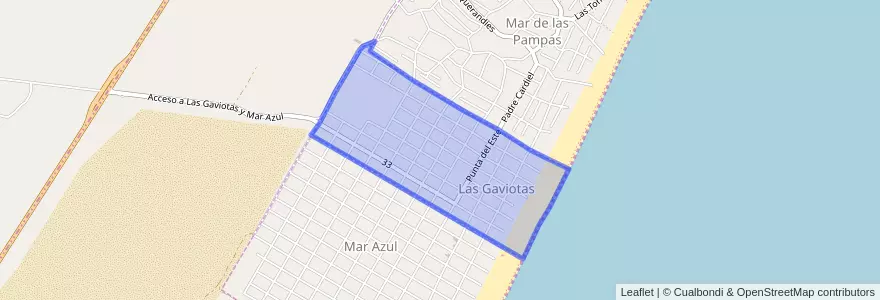Mapa de ubicacion de Las Gaviotas.