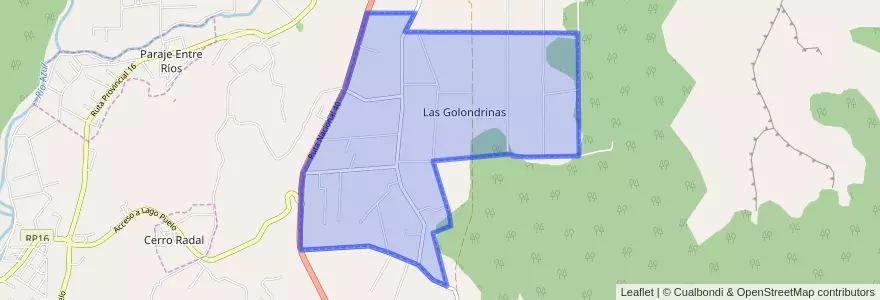 Mapa de ubicacion de Las Golondrinas.