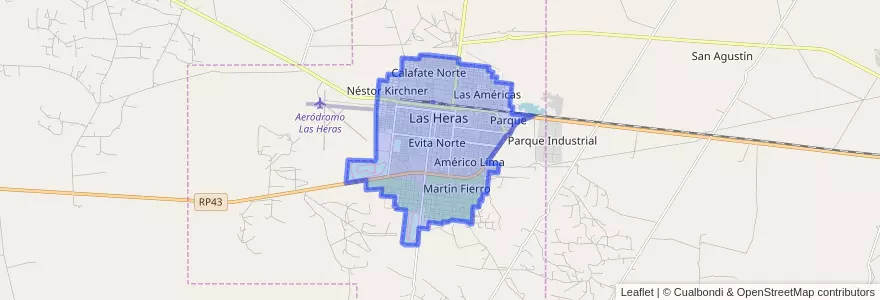 Mapa de ubicacion de Las Heras.