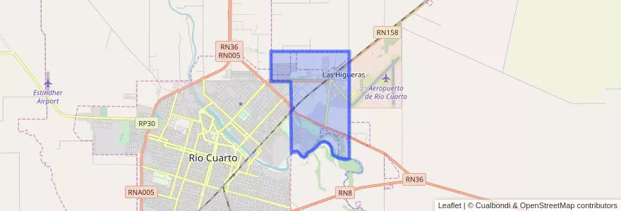 Mapa de ubicacion de Las Higueras.