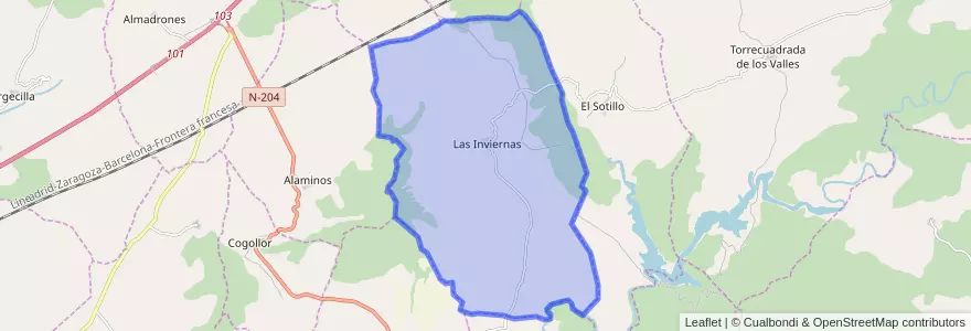 Mapa de ubicacion de Las Inviernas.