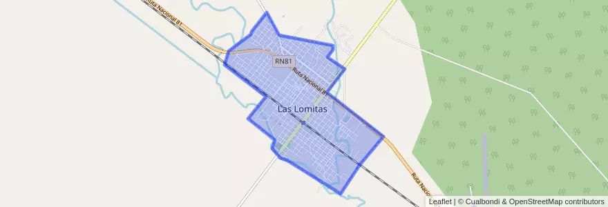 Mapa de ubicacion de Las Lomitas.
