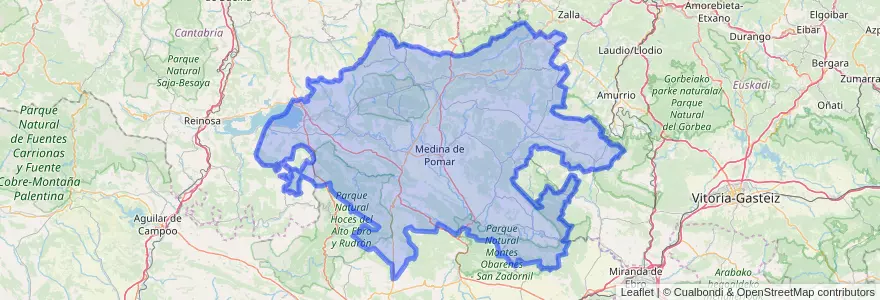 Mapa de ubicacion de Las Merindades.