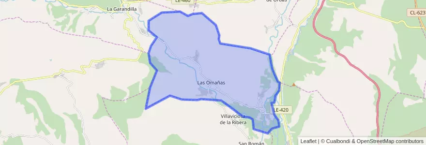 Mapa de ubicacion de Las Omañas.