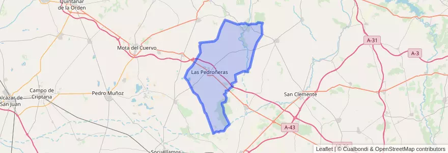 Mapa de ubicacion de Las Pedroñeras.