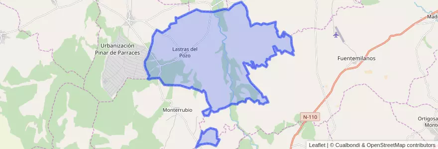 Mapa de ubicacion de Lastras del Pozo.