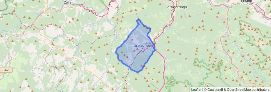 Mapa de ubicacion de Laudio/Llodio.
