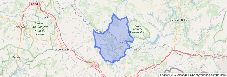 Mapa de ubicacion de Laza.